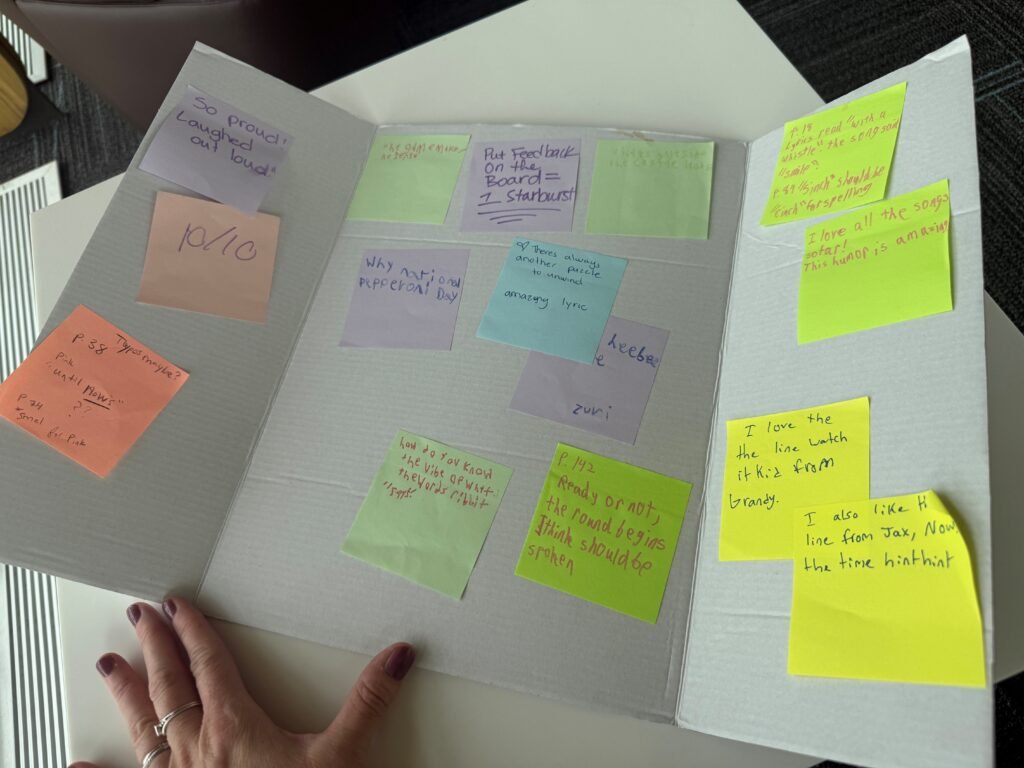 Post it note feedback board